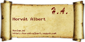Horvát Albert névjegykártya