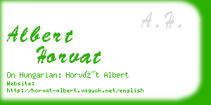 albert horvat business card